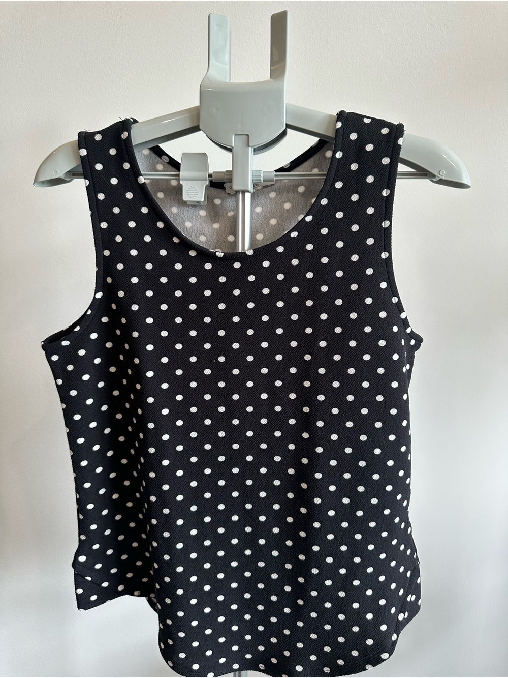 Green Envelope Black and White Polka Dot Top